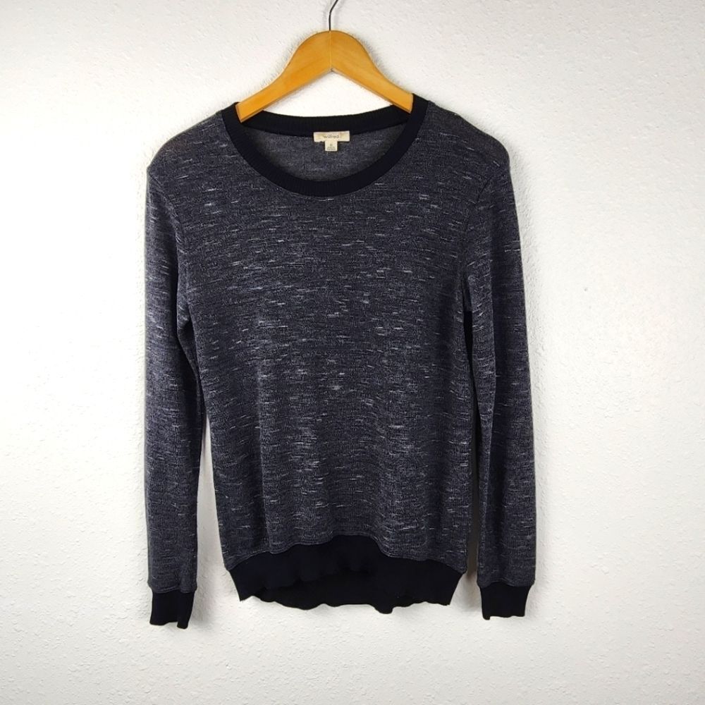Wilfred Aritzia Berri Heathered Charcoal Black Long Sleeve Pullover Sweater XS